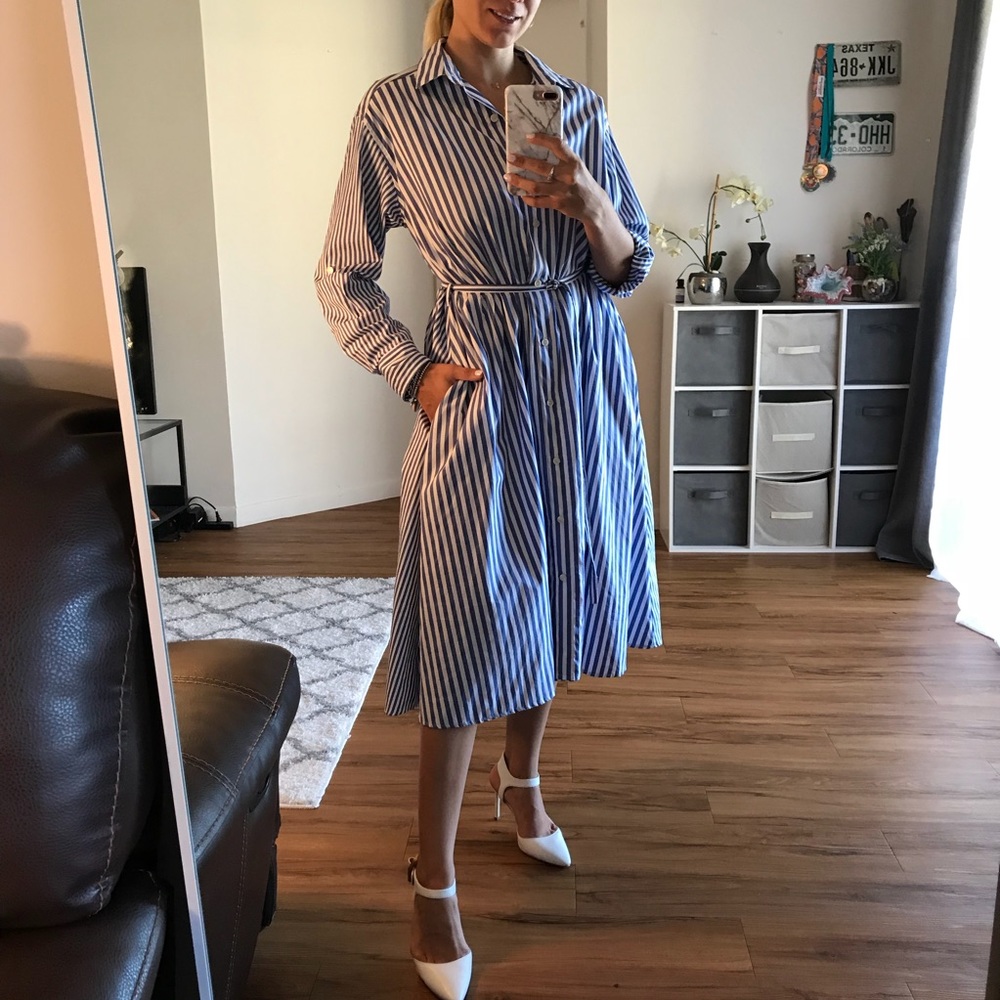 ZARA Striped Dress 3/4 sleeves S